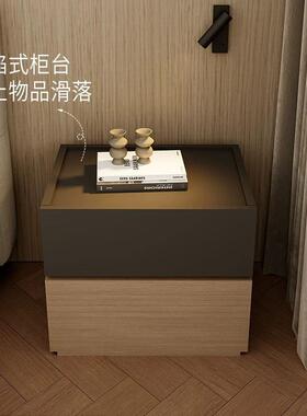 床实柜抽屉斗柜网实木床头柜意式轻边奢卧室红积PTER木床头柜用收