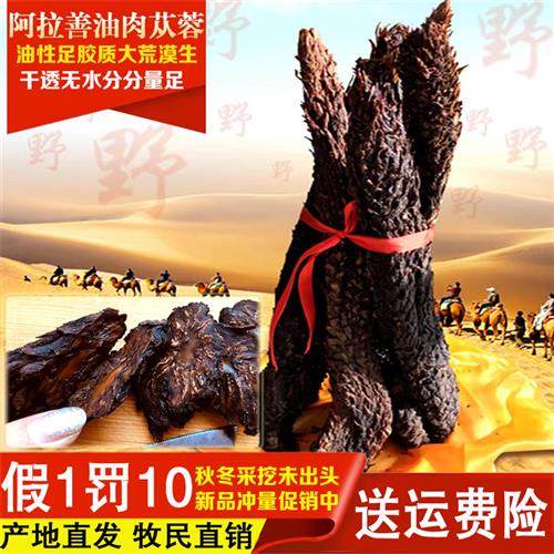 包邮内蒙古阿拉善油肉苁蓉整根切片药材粉配锁阳泡酒材料男士滋补