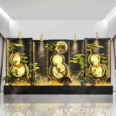 台幕墙假山喷水泉流水摆件办公室酒店庭院循环水水屏UPT风落地阳