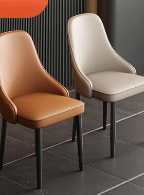 家雾美意式极简餐椅代简现约酒椅子轻奢靠背椅75786小户型用店餐
