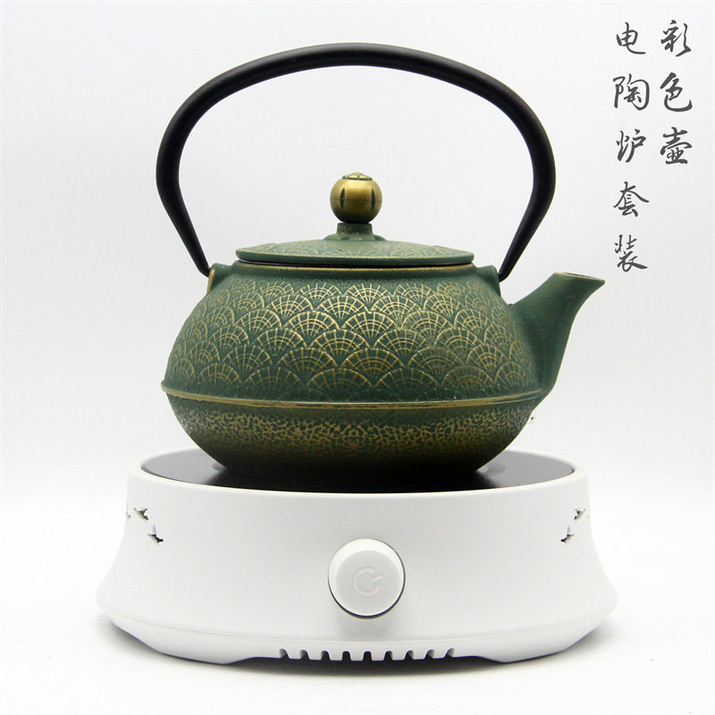 精美彩色铸铁壶欧式铁茶壶家用煮水壶泡茶壶煮茶炉电陶炉茶具套装