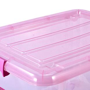 茶花透大箱号塑料收8纳整理箱子储物箱衣物储藏盒明带盖有滑2825