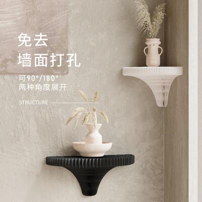 床头装免饰架折收纳墙壁打墙孔角三角半岛tb-65260壁挂墙上叠置物