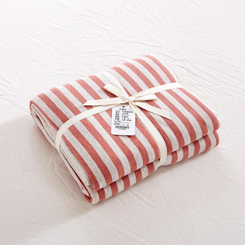 简约日式全棉棉天竺棉织棉针被针织棉被套单件150x3200x20c纯m单