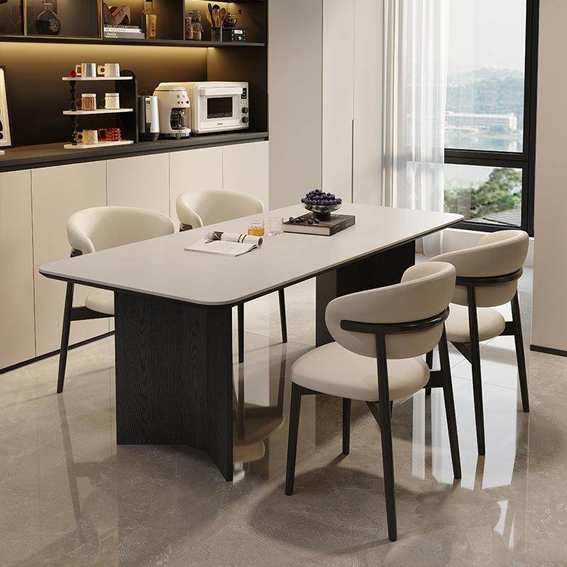 实木餐桌油椅2025新款色岩板黑家奶美式中古风114日式具客厅法式