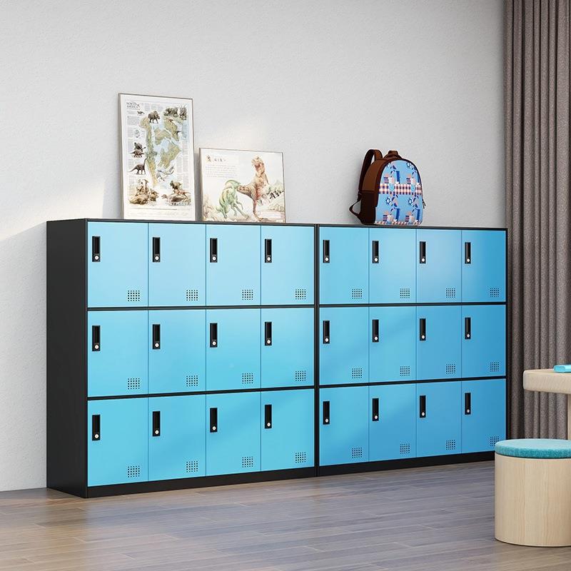儿园书包柜柜教室生幼小柜子铁学皮彩色更衣柜子储物带锁收DYH-00