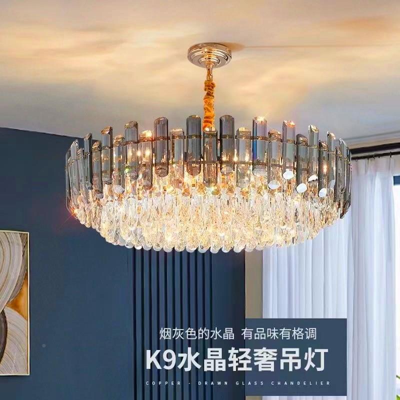 轻奢后现代水4晶LED卧873室吊餐厅客厅e1球泡水晶灯欧吊式高档餐