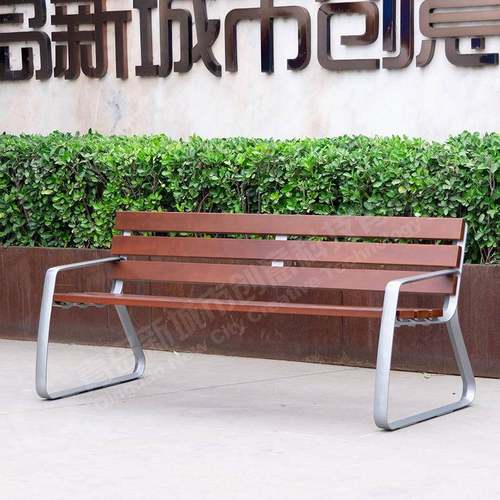 铸铝户外休园椅实木长椅场CM-ZY-01公共息椅室外带公广靠背座椅长