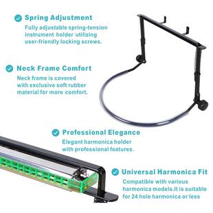 Harmonica Holder口琴架子 10孔24孔布鲁斯口琴支架 可调节口琴架