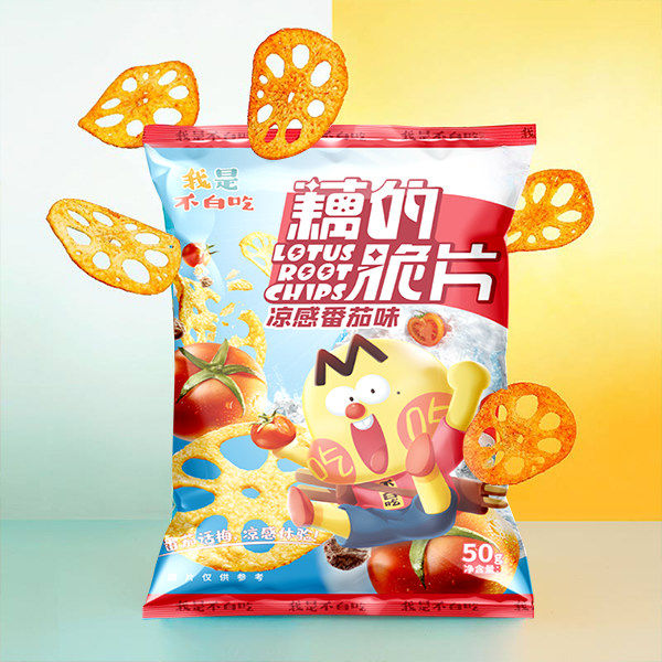 藕的脆片50g我是不白吃原切藕片番茄味非薯片休闲膨化零食酥脆