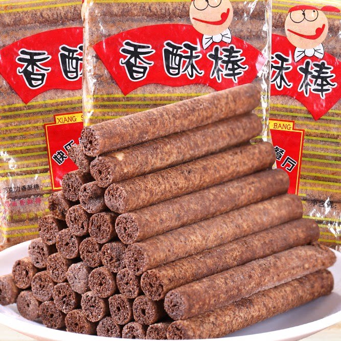灵光快乐西餐厅奶油香酥棒巧克力长条棒怀旧8090膨化食品办公零食
