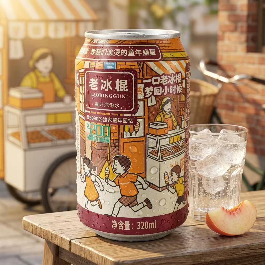 老冰棍电解质气泡水320ml/罐果汁饮料夏季饮品8090后童年独家记忆