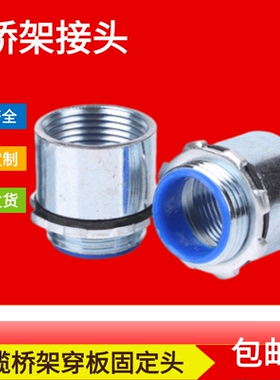 桥架管接头锌合金电缆穿线穿板固定头镀锌管螺纹连接头DN15DN2025