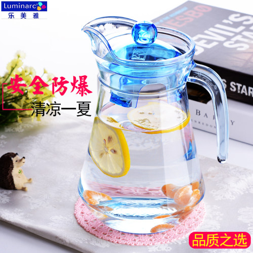 乐美雅玻璃冷水壶耐热加厚凉水壶鸭嘴壶耐高温大容量茶壶扎壶家用