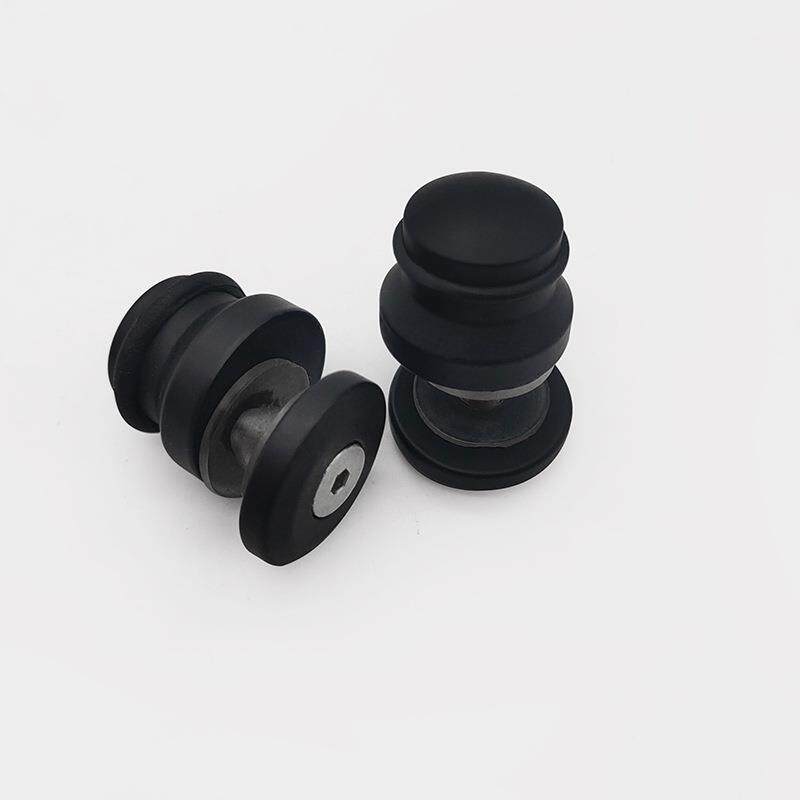 生间玻璃10*30方管滑轮套装厕所浴淋卫房圆门轨移黑色移门门五金