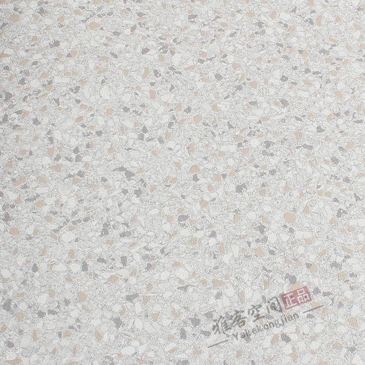 工业风格仿水磨石灰色壁纸浅色仿砂厅岩砂砾装服棕装574店工餐墙