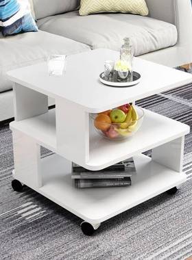 茶圆3Atnf7yN角方几简约钢玻璃厅沙发边几化卧室移动小客桌床头柜