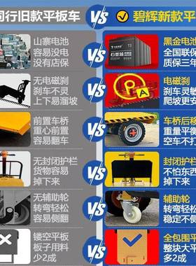 电动平板车运车工地轮拉货砖拉仓库工厂三手推车养殖上87099搬料