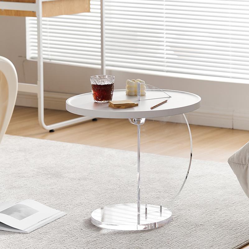 轻奢网小红厅奶油风沙发边KHK几亚克力透你客明艺术小茶几迷角几