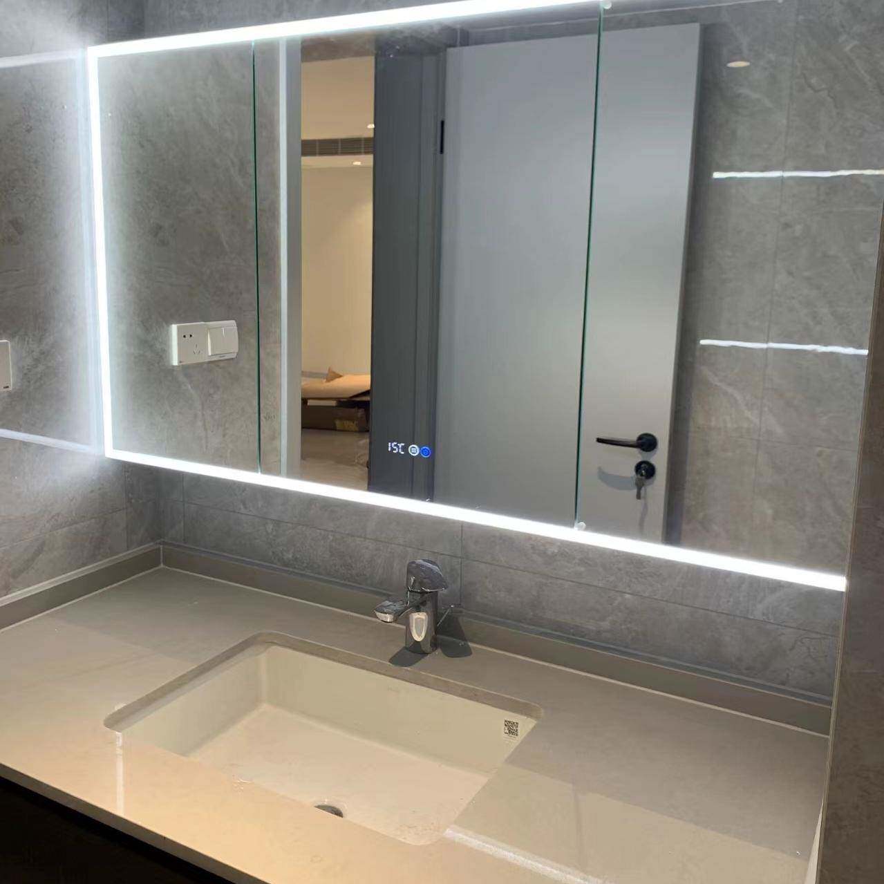 新款智能镜柜门框定制镜柜柜门独镜门定单制铝镜柜门玻璃镜WXD柜