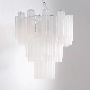 法式复古客厅吊拉灯大利穆诺别厅704墅餐复式楼梯轻奢主卧意室吊