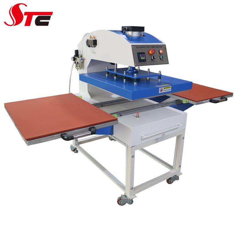 厂家直销60X8cm气动双工位热转PCV画印压烫机服装印0花烫钻烫机