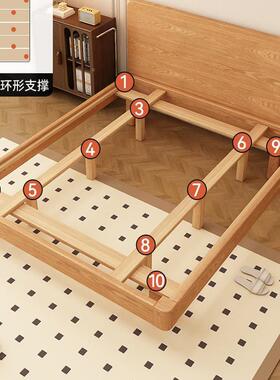 床2025年8新款床FAS北美红橡木木床1EOG米8双人床10x200架家用卧