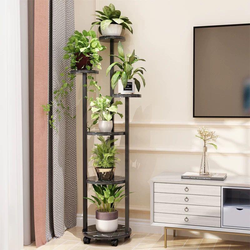 花DAV架吊子室落地式绿萝兰多层花架带客厅内移动轮阳台置物架子