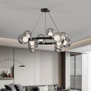 285样板房客厅餐灯式意简感餐厅房吊间时尚创极意魔豆分子大厅主