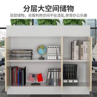矮办公室质花槽柜柜隔断柜侧长R12条长方形木文件柜办公桌边柜花
