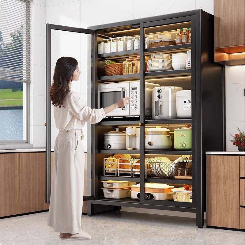 商电物厨房置架落纳地多层橱柜WZN家用微波炉碗柜餐边柜收柜子储