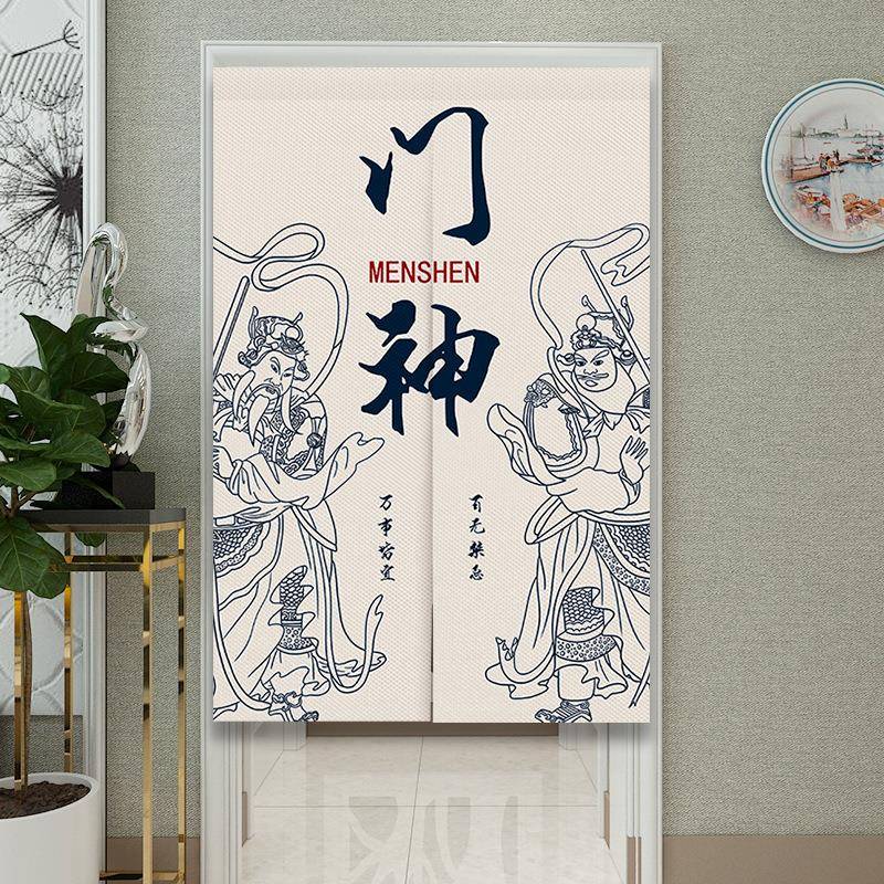 式门神门帘中过年喜庆挂帘免孔卧室客厅帘玄关过道遮挡隔PIF打半