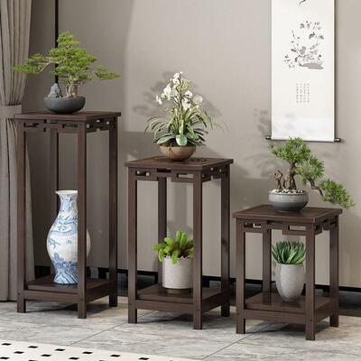 花架盆摆放阳家用台实木中式落地式室内客72180厅绿台萝一花件起