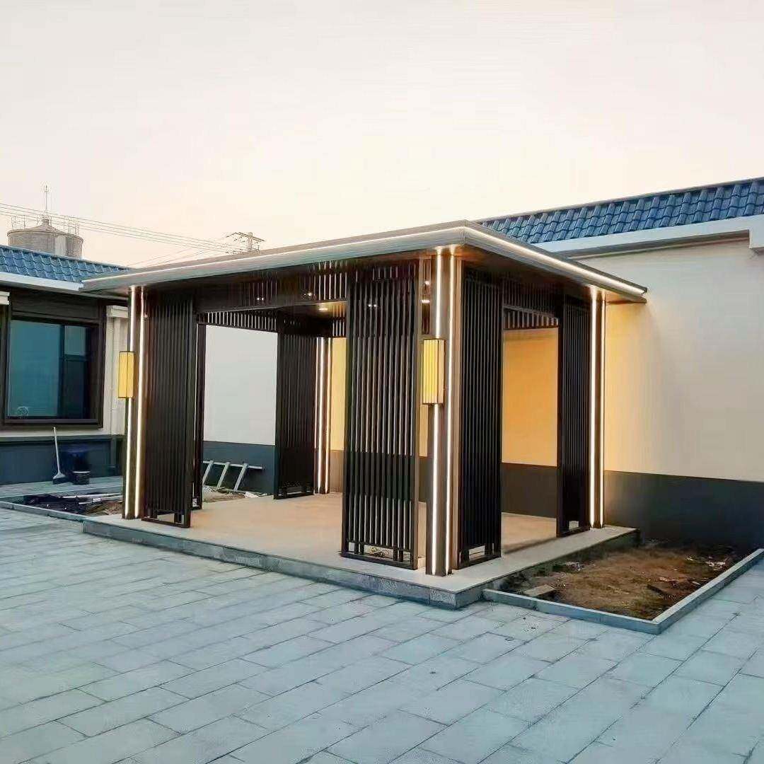 家用744铝合林亭金庭院凉亭户外别墅花园亭观子园景休闲电动遮阳