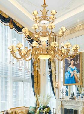 欧式奢华水晶中灯建房自别墅复式楼楼59665商场店大酒吊灯客厅多