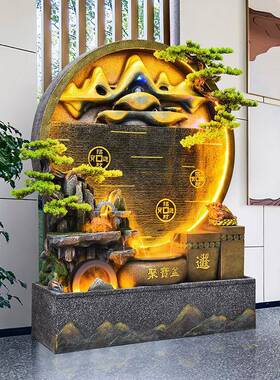 水幕景墙屏风玄关酒店招财假山喷泉装EGE花饰户流外园庭院鱼池造