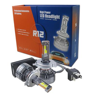 高率车灯ledR12汽h车驱大灯功带风扇动外置led大灯90059006h47前