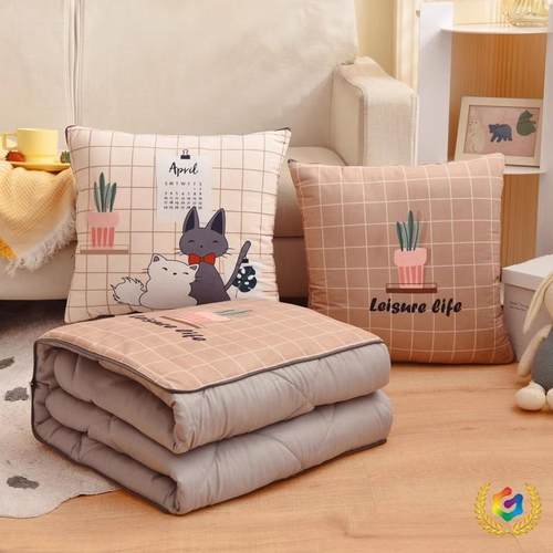 ?两用抱枕被子室加厚睡办公折叠Fh($p$pd午一枕头毯二合沙发汽车