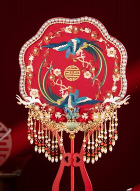 锦屏欢新娘结婚中式闺手工扇友禾服成品手持CJB婚扇出嫁朋蜜送秀