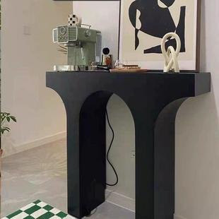 法式 架饰柜走廊玄关黑白色简约民宿影置物列展摄 复陈古壁KBK炉装