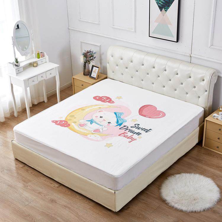 四层彩棉防笠水床MKY反面竹纤维四周围床酒店床加垫保护罩