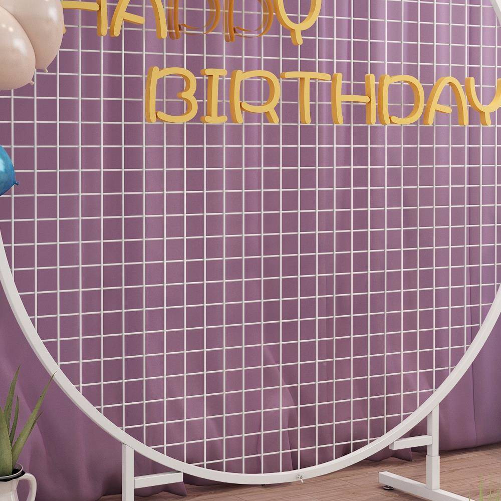 圆立式网格展示架婚RZD饰品促超销展会幼儿形园作品商货架照片挂