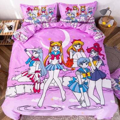 卡四件套亲肤保通暖学生三件套秋冬加磨毛儿童床厚被套ZMR床单上