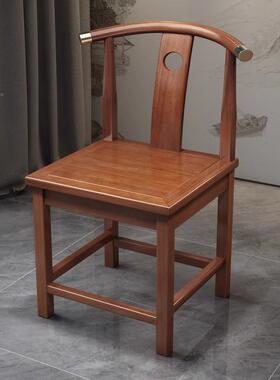 实木围圈椅新中式家泡茶主人靠背用禅椅月ZLB牙椅餐太师茶椅桌椅
