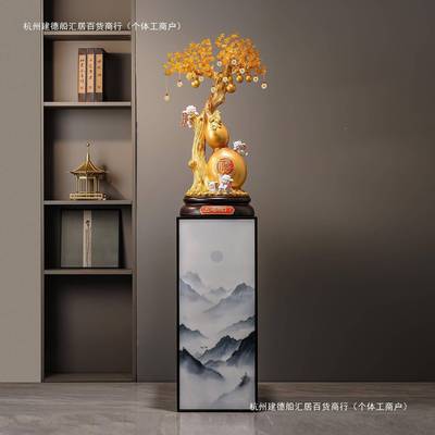 葫芦发财树电视柜旁边落摆206A00075-2新件款地走廊玄关中式大型