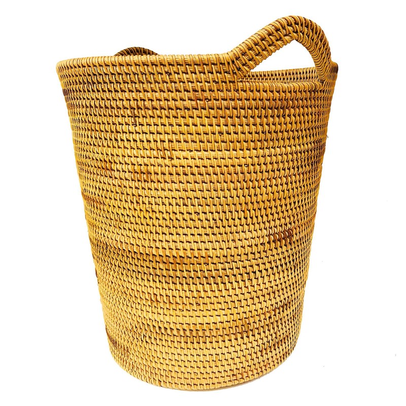 秋藤编织工艺品居家收纳篮耳朵收纳桶
