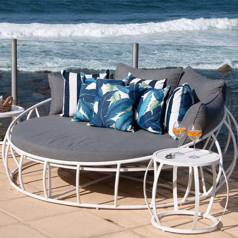 户外躺床沙发圆床铝合金民宿躺椅庭院小阳台圆形泳池酒店别墅鸟巢