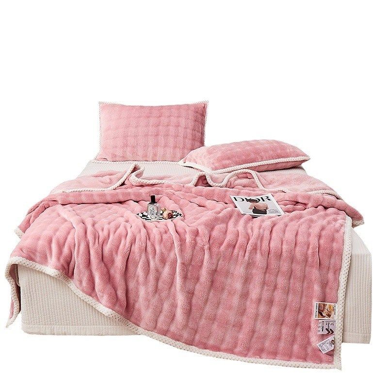 纯色仿兔毛绒毯会销礼品加厚法兰绒毯子促销店庆活动礼品毛毯