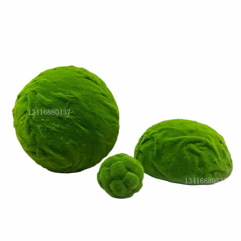 仿真苔藓植绒圆球造景橱窗摆件软装吊顶森系微景观装饰拍摄道具