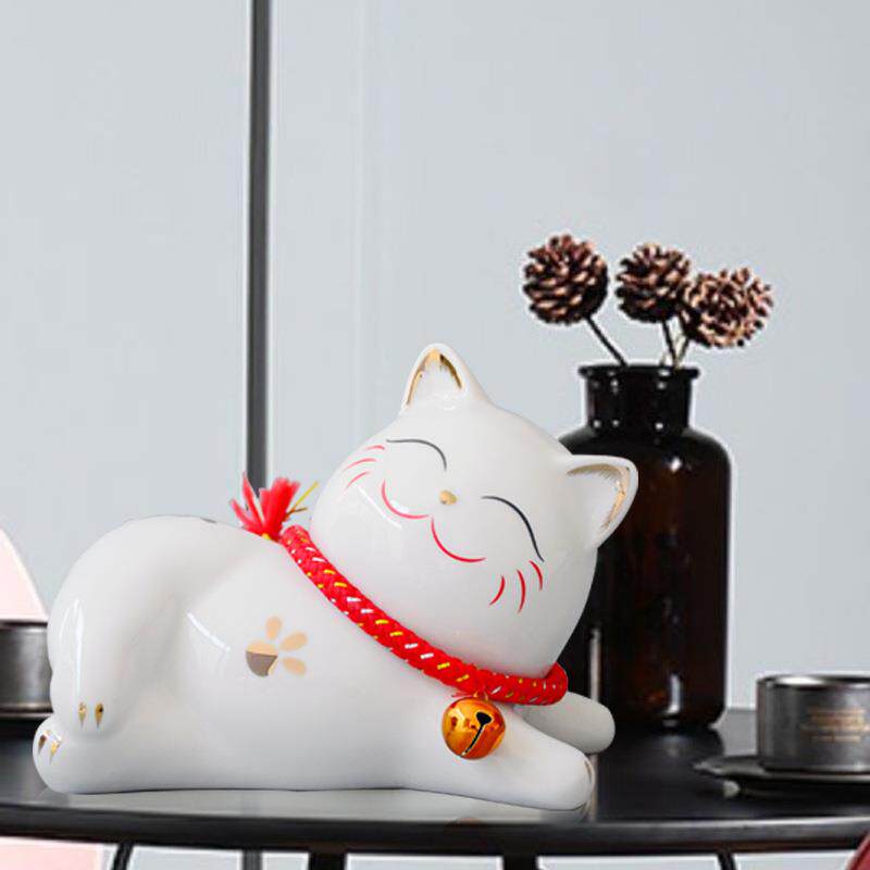 家居客厅酒柜装饰品摆件陶瓷可爱猫工艺品现简约儿童房软装饰品